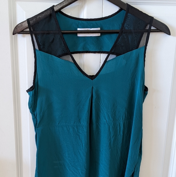 Amanda Uprichard Silk Teal top - Picture 1 of 3